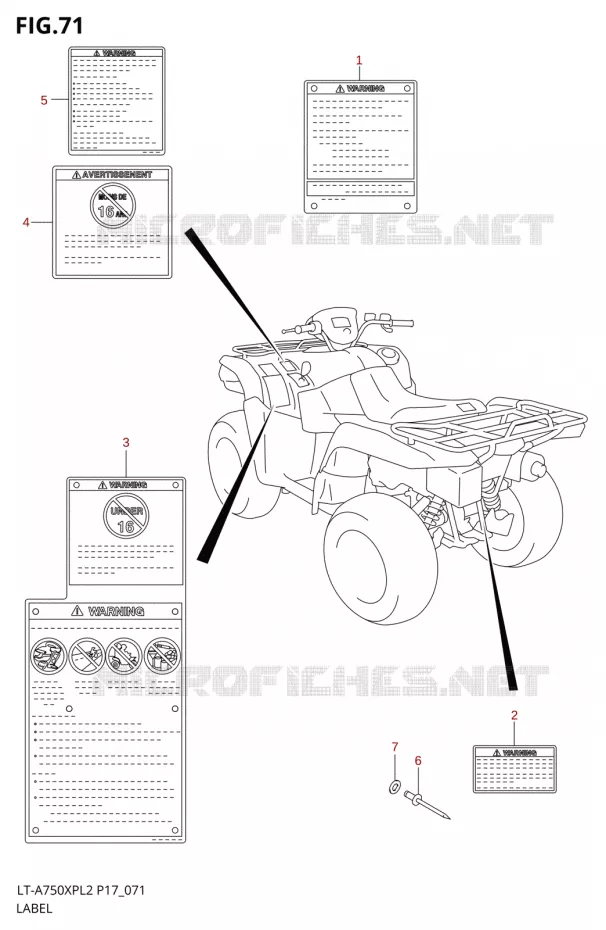 LABELTTE (LT-A750XPZL2 P17) Suzuki QUAD 750 KINGQUAD 2012  LT-A750XP L2/LT-A750XPZ L2 (P17,P24)