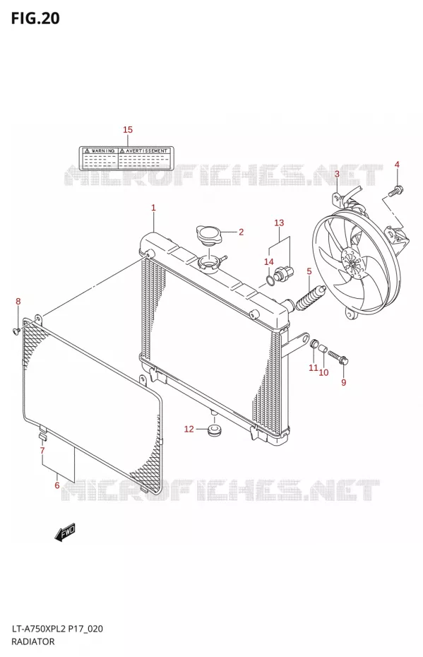 RADIATOR (LT-A750XPL2 P17) Suzuki QUAD 750 KINGQUAD 2012  LT-A750XP L2/LT-A750XPZ L2 (P17,P24)