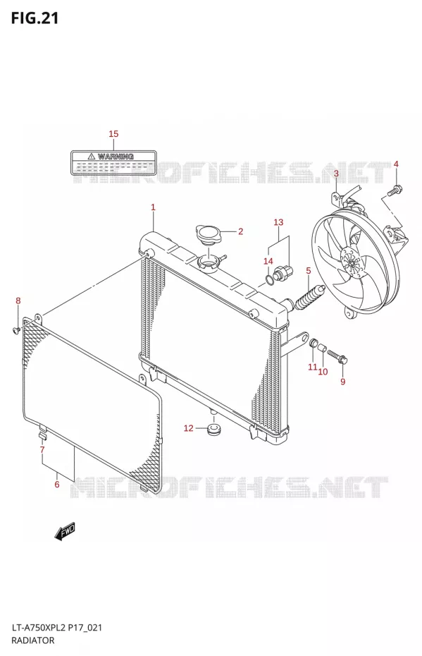 RADIATOR (LT-A750XPL2 P24) Suzuki QUAD 750 KINGQUAD 2012  LT-A750XP L2/LT-A750XPZ L2 (P17,P24)