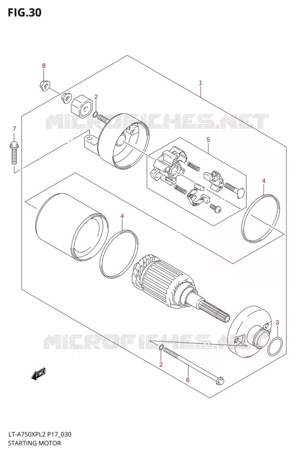 STARTER MOTOR Suzuki QUAD 750 KINGQUAD 2012  LT-A750XP L2/LT-A750XPZ L2 (P17,P24)