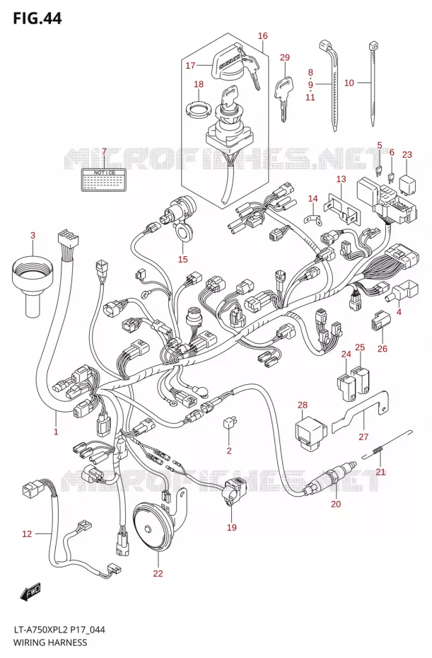 WIRING HARNESSU (LT-A750XPL2 P24) Suzuki QUAD 750 KINGQUAD 2012  LT-A750XP L2/LT-A750XPZ L2 (P17,P24)
