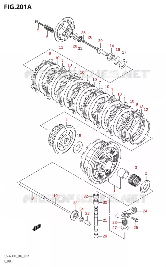 CLUTCH Suzuki MOTO 600 GSR 2006  GSR600K6(E19)