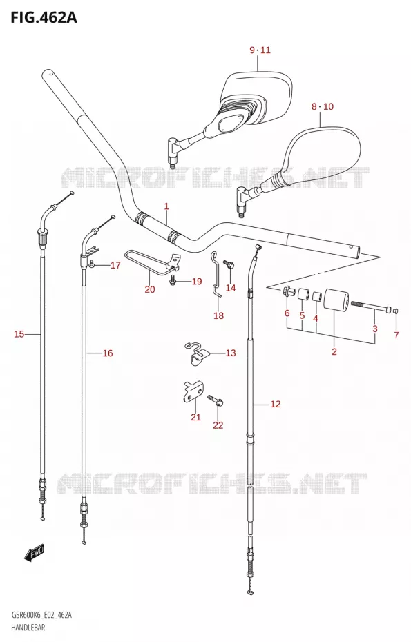 HANDLEBAR Suzuki MOTO 600 GSR 2006  GSR600K6(E19)