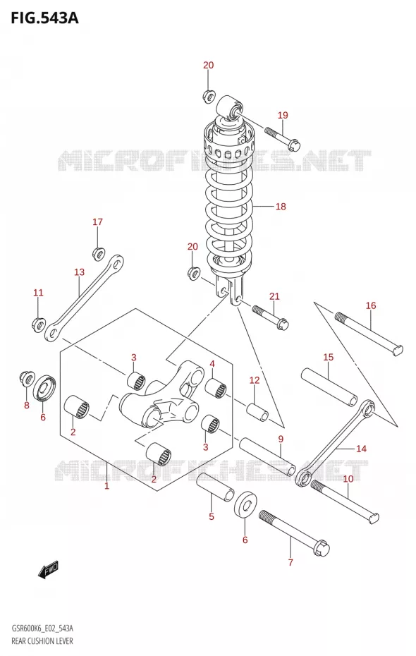 SHOCK ABSORBER LINKAGE Suzuki MOTO 600 GSR 2006  GSR600K6(E19)