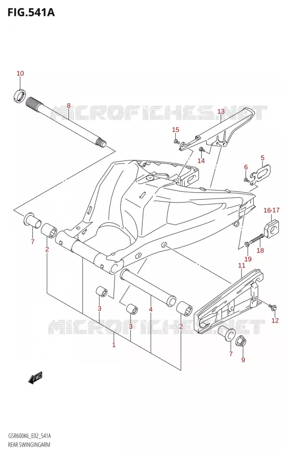 SWINGARM Suzuki MOTO 600 GSR 2006  GSR600K6(E19)