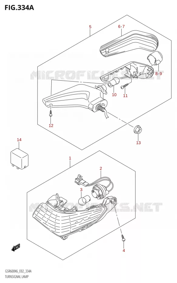 INDICATORS Suzuki MOTO 600 GSR 2006  GSR600UK6(E19)