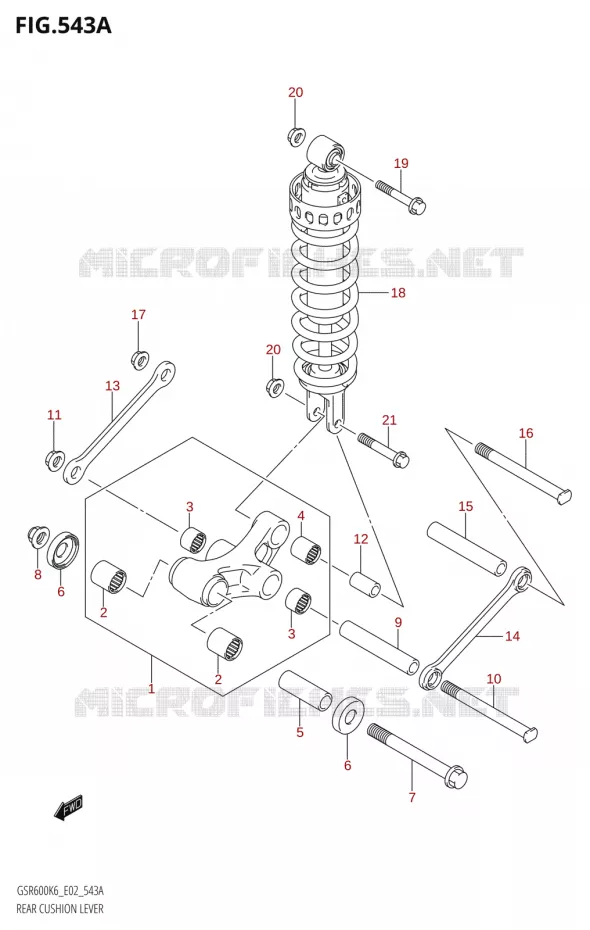 SHOCK ABSORBER LINKAGE Suzuki MOTO 600 GSR 2006  GSR600UK6(E19)