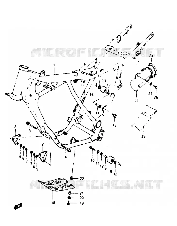 FRAME Suzuki MOTO 125 TS-X 1986  TS125XUG(E/F/G)