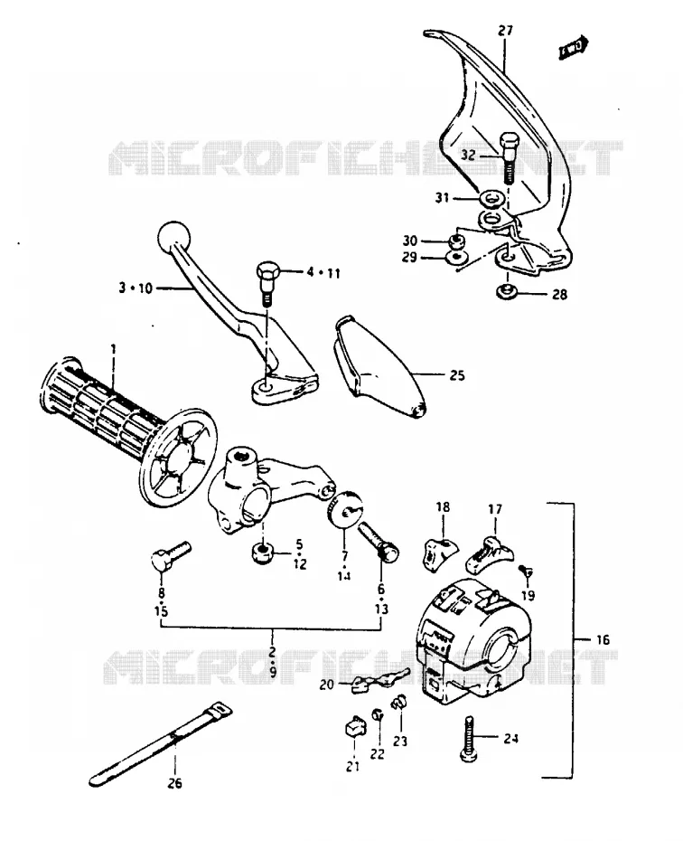 LEFT HANDGRIP Suzuki MOTO 125 TS-X 1986  TS125XG(E/F/G)