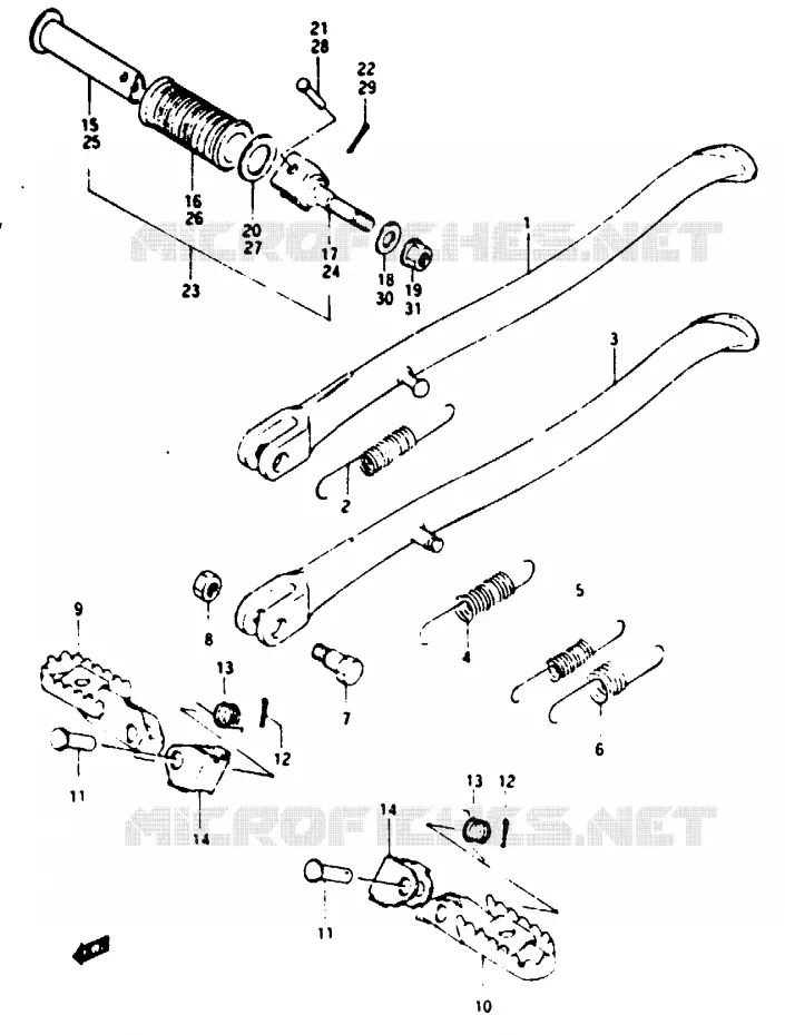 STAND - FOOTREST Suzuki MOTO 125 TS-X 1986  TS125XUG(E/F/G)