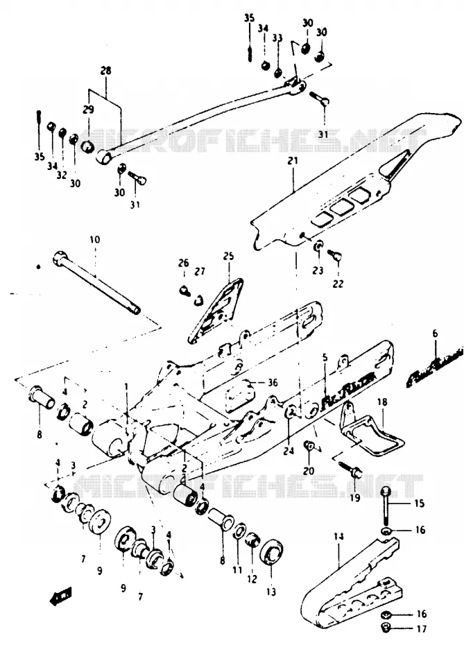 SWINGARM Suzuki MOTO 125 TS-X 1986  TS125XG(E/F/G)