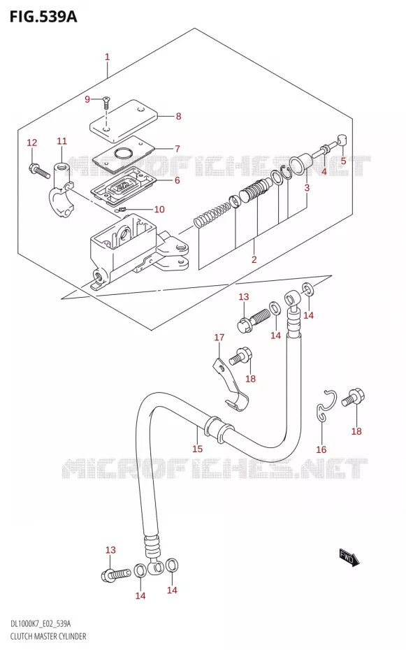 CLUTCH MASTER CYLINDER Suzuki MOTO 1000 V-STROM 2009  DL1000 K9 (E02,E19,E24)