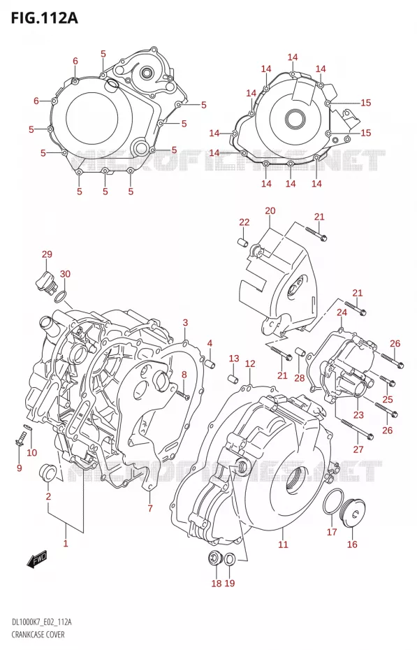 CRANKCASE COVER Suzuki MOTO 1000 V-STROM 2007  DL1000K7(E2)