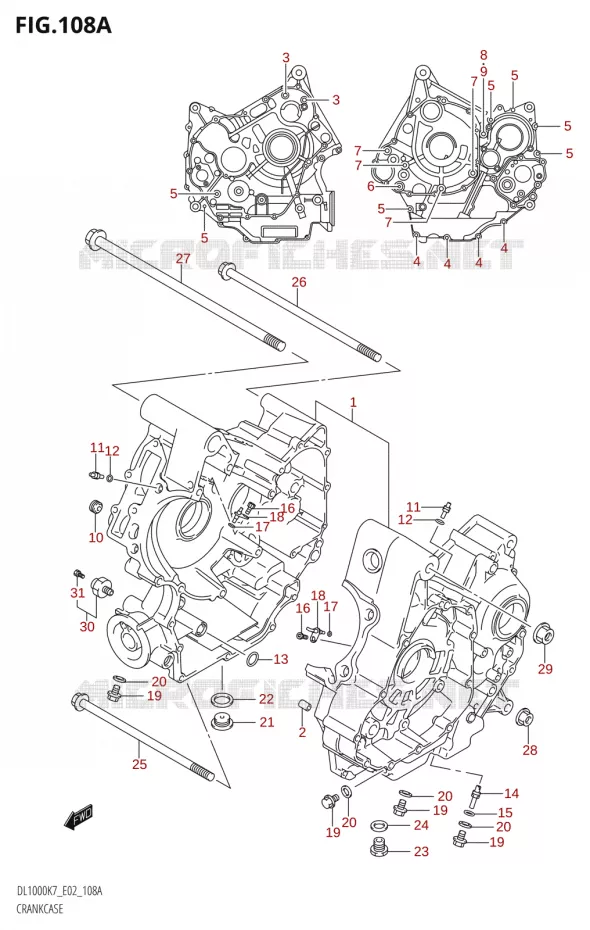 CRANKCASE Suzuki MOTO 1000 V-STROM 2009  DL1000K9(E2)