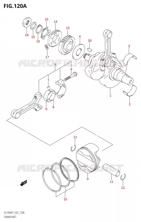 CRANKSHAFT Suzuki MOTO 1000 V-STROM 2009  DL1000K9(E2)