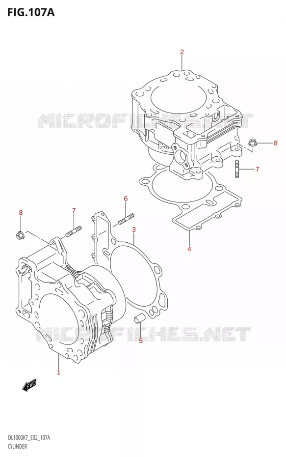 CYLINDER Suzuki MOTO 1000 V-STROM 2007  DL1000K7(E2)