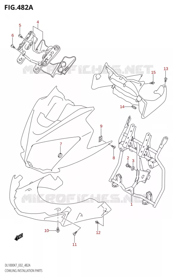 FAIRING INSTALLATION PARTS Suzuki MOTO 1000 V-STROM 2009  DL1000K9(E2)