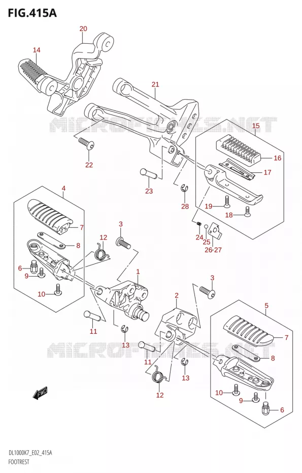 FOOTREST Suzuki MOTO 1000 V-STROM 2009  DL1000K9(E2)