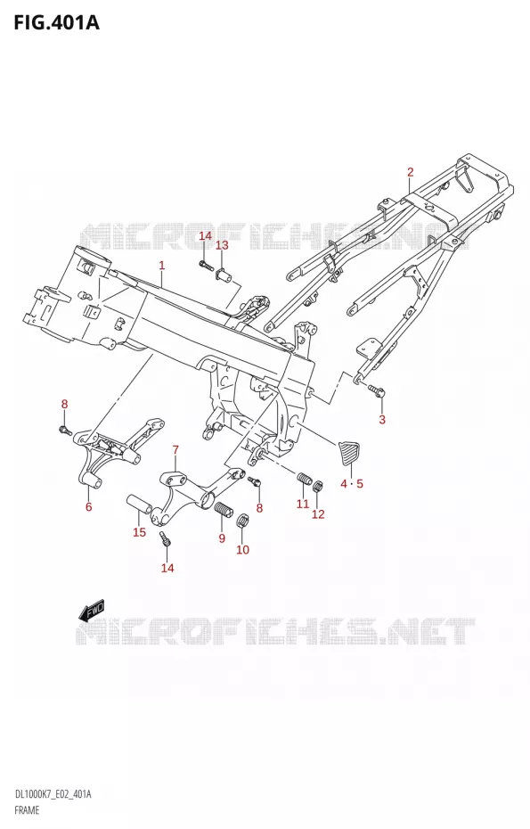 FRAME Suzuki MOTO 1000 V-STROM 2010  DL1000 L0 (E02,E19,E24)