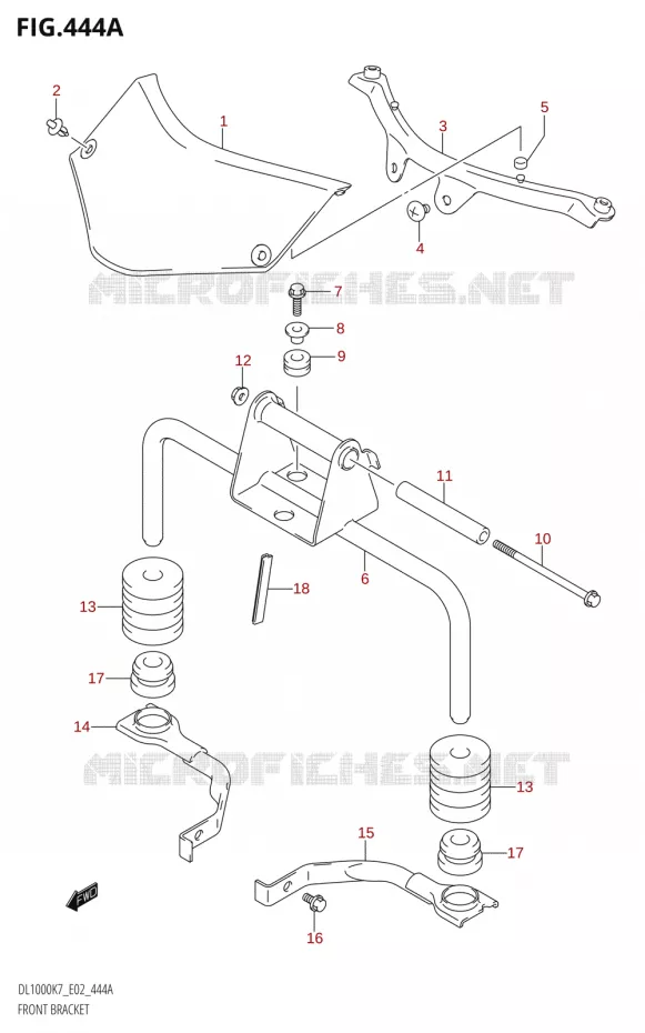 FRONT FAIRING BRACKET Suzuki MOTO 1000 V-STROM 2007  DL1000K7(E2)