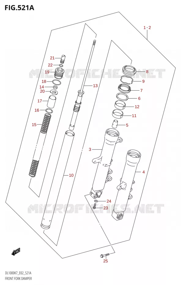 FRONT FORK Suzuki MOTO 1000 V-STROM 2010  DL1000 L0 (E02,E19,E24)