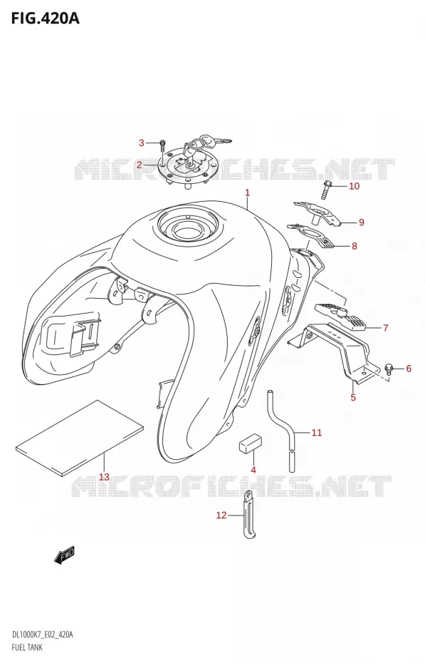 FUEL TANK (K7,K8) Suzuki MOTO 1000 V-STROM 2007  DL1000K7(E2)