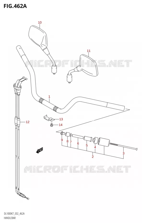 HANDLEBAR Suzuki MOTO 1000 V-STROM 2007  DL1000K7(E2)
