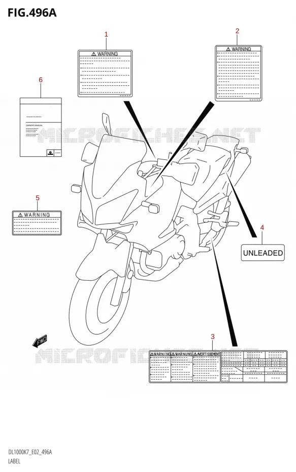 LABEL Suzuki MOTO 1000 V-STROM 2009  DL1000 K9 (E02,E19,E24)