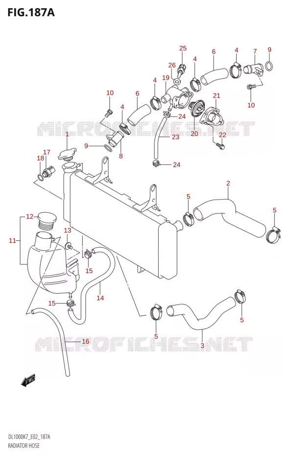 RADIATOR HOSE - EXPANSION TANK Suzuki MOTO 1000 V-STROM 2009  DL1000K9(E2)