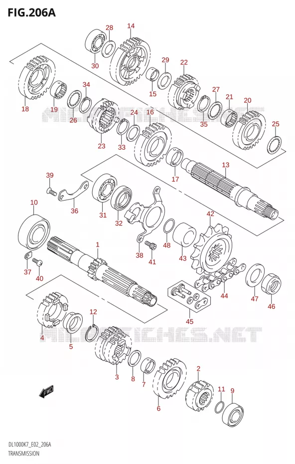 TRANSMISSION Suzuki MOTO 1000 V-STROM 2009  DL1000K9(E2)
