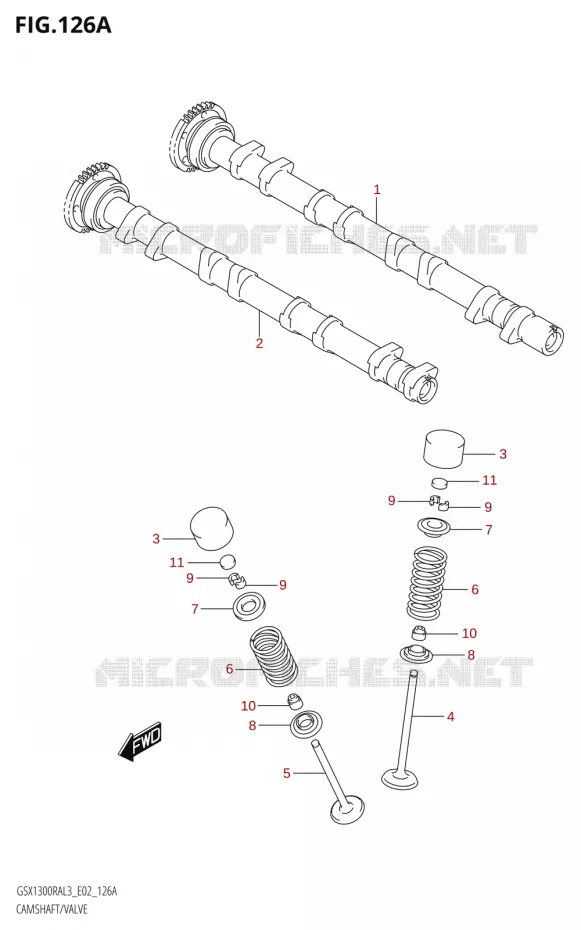 CAMSHAFT - VALVES Suzuki MOTO 1300 HAYABUSA 2013  GSX1300RA L3 (E19)