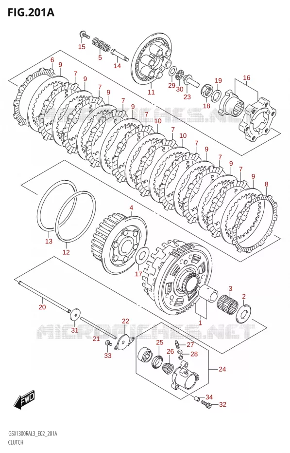 CLUTCH Suzuki MOTO 1300 HAYABUSA 2013  GSX1300RA L3 (E19)