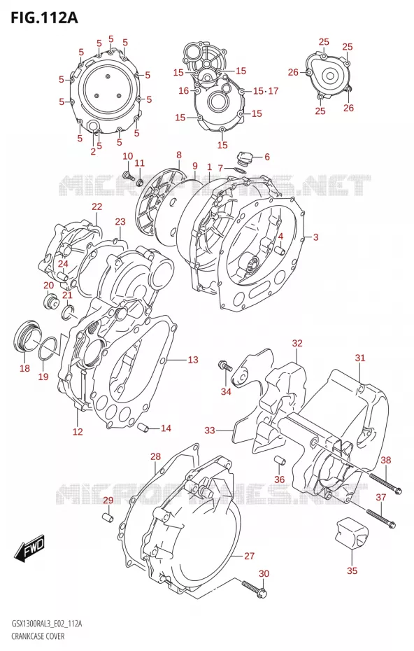 CRANKCASE COVER Suzuki MOTO 1300 HAYABUSA 2013  GSX1300RA L3 (E19)