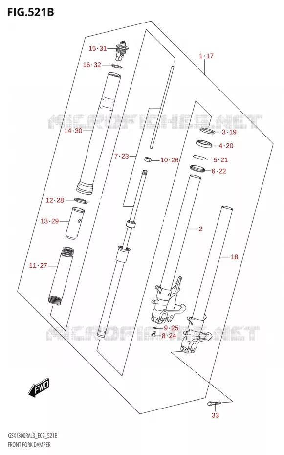 FRONT FORK DAMPER (GSX1300RA:L3:E19) Suzuki MOTO 1300 HAYABUSA 2013  GSX1300RA L3 (E19)