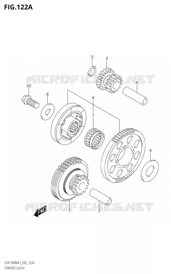 STARTER MOTOR CLUTCH Suzuki MOTO 1300 HAYABUSA 2013  GSX1300RA L3 (E19)