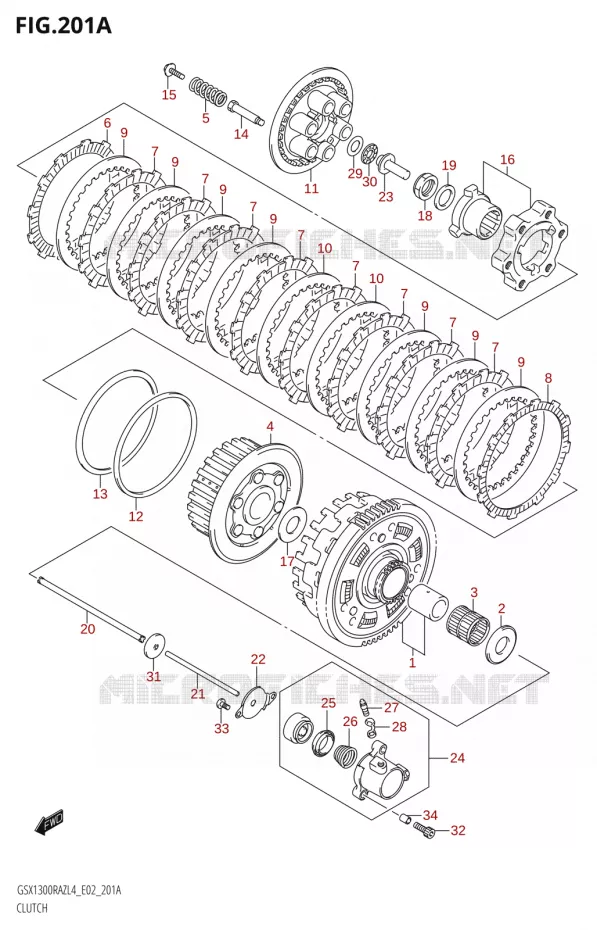 CLUTCH Suzuki MOTO 1300 HAYABUSA 2014  GSX1300RAZUF L4 (E19)