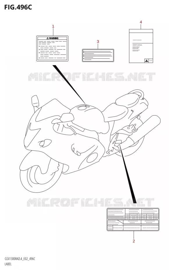 LABEL (GSX1300RAZUF:L4:E19) Suzuki MOTO 1300 HAYABUSA 2014  GSX1300RAZUF L4 (E19)