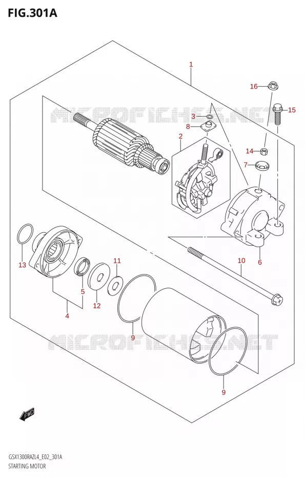 STARTER MOTOR Suzuki MOTO 1300 HAYABUSA 2014  GSX1300RAZUF L4 (E19)