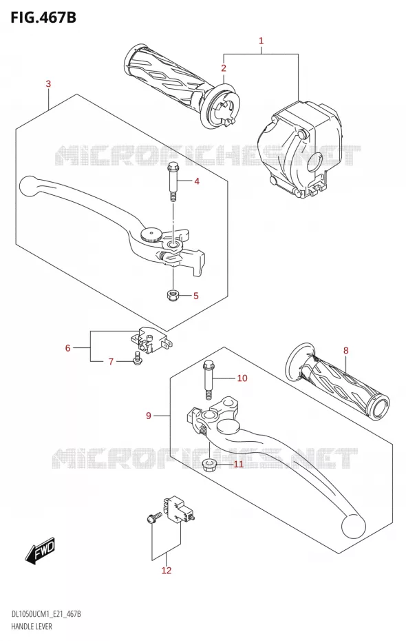 LEVERS - HANDGRIPS0UC,DL1050WC) Suzuki MOTO 1050 V-STROM 2021  DL1050UC  M1