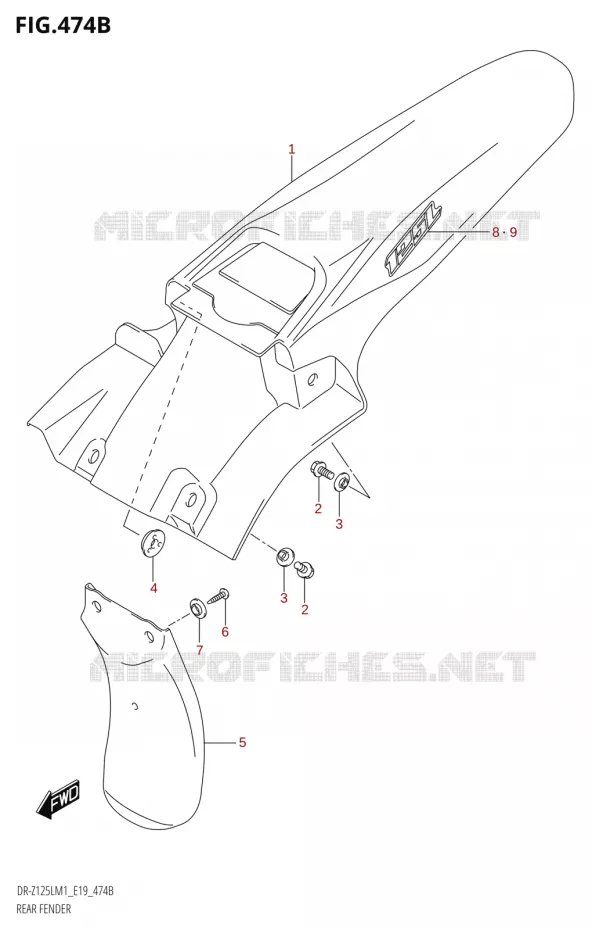 REAR FENDER Suzuki MOTO 125 DR-Z 2021  DR-Z125L M1