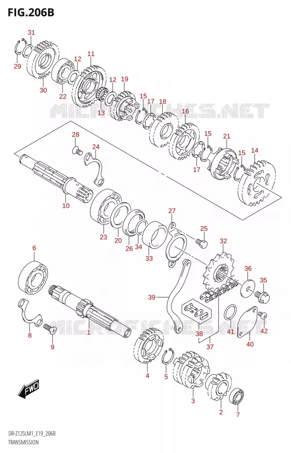 TRANSMISSION Suzuki MOTO 125 DR-Z 2021  DR-Z125L M1