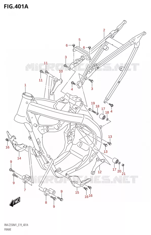 FRAME Suzuki MOTO 250 RM-Z 2021  RM-Z250 M1 (E19)