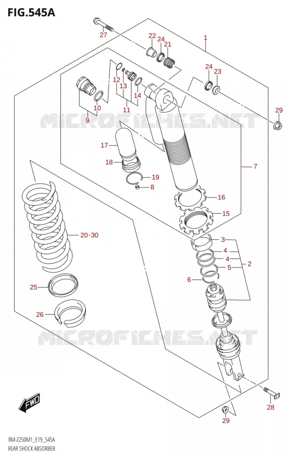REAR SHOCK ABSORBER Suzuki MOTO 450 RM-Z 2021  RM-Z450 M1 (E19)