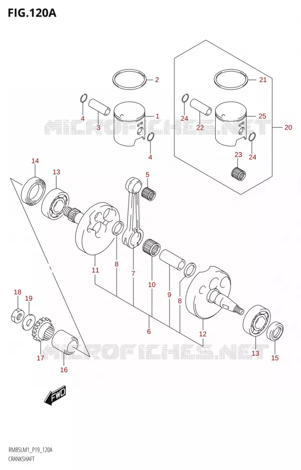 CRANKSHAFT Suzuki MOTO 85 RM 2021  RM85L M1 (E19)