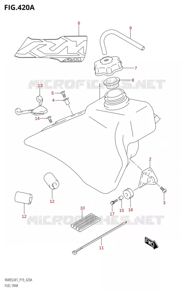 FUEL TANK Suzuki MOTO 85 RM 2021  RM85L M1 (E19)