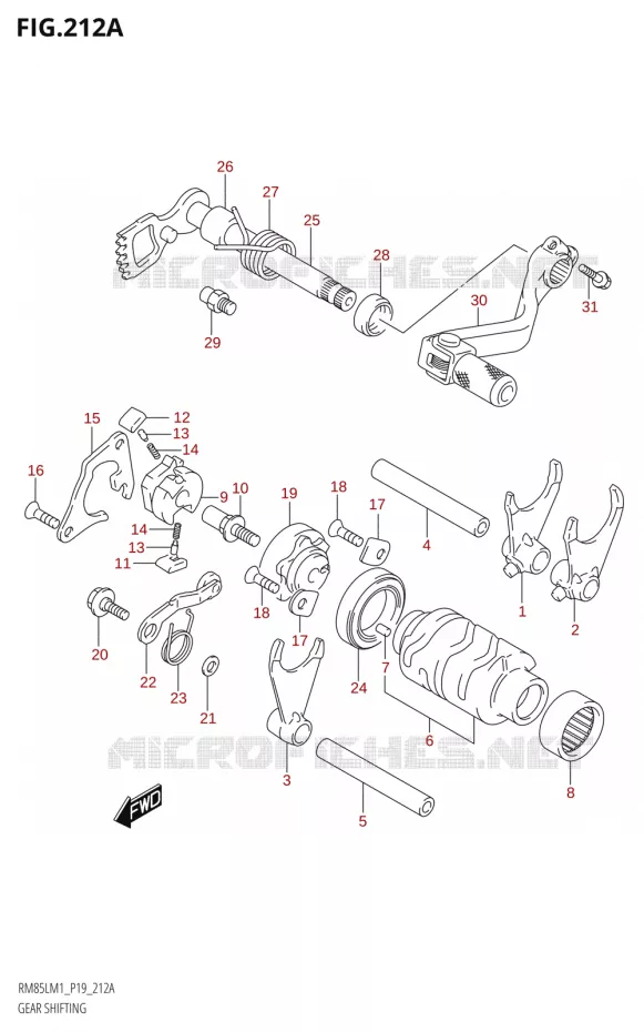 GEAR SHIFTING ASSY Suzuki MOTO 85 RM 2021  RM85L M1 (E19)