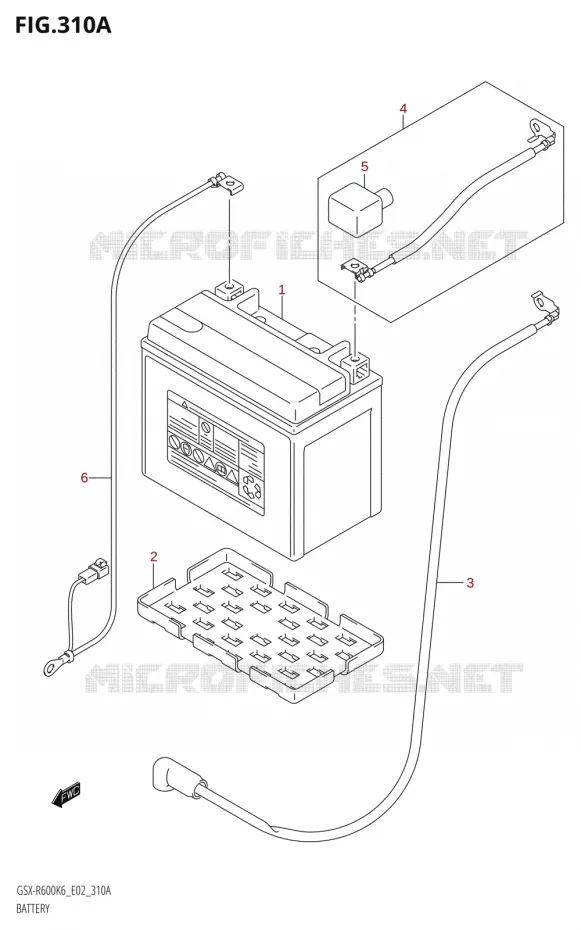 BATTERY Suzuki MOTO 600 GSX-R 2006  GSX-R600 K6 (E02,E19)