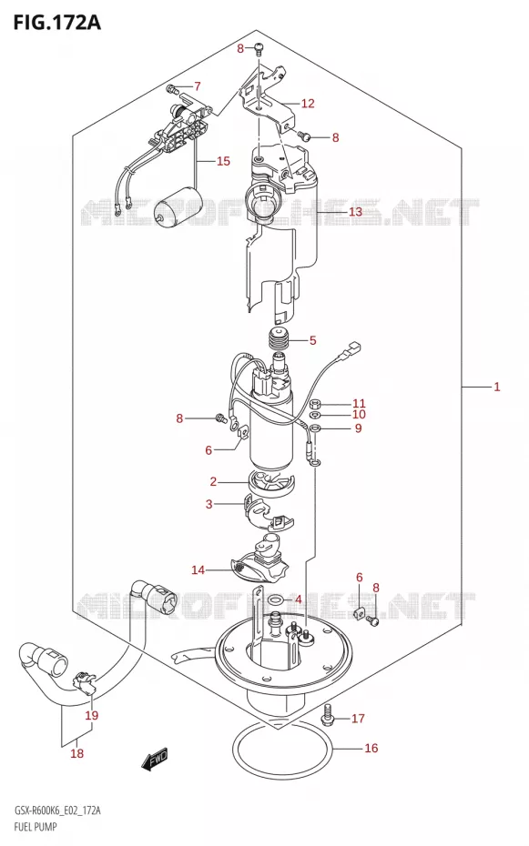 FUEL PUMP Suzuki MOTO 600 GSX-R 2006  GSX-R600 K6 (E02,E19)