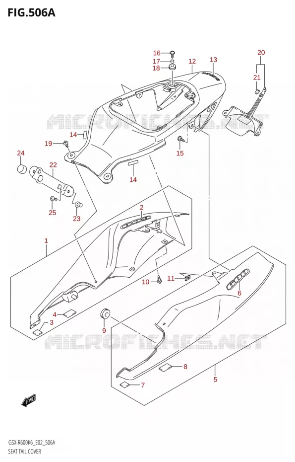REAR FAIRING - SEAT COWL Suzuki MOTO 600 GSX-R 2006  GSX-R600 K6 (E02,E19)