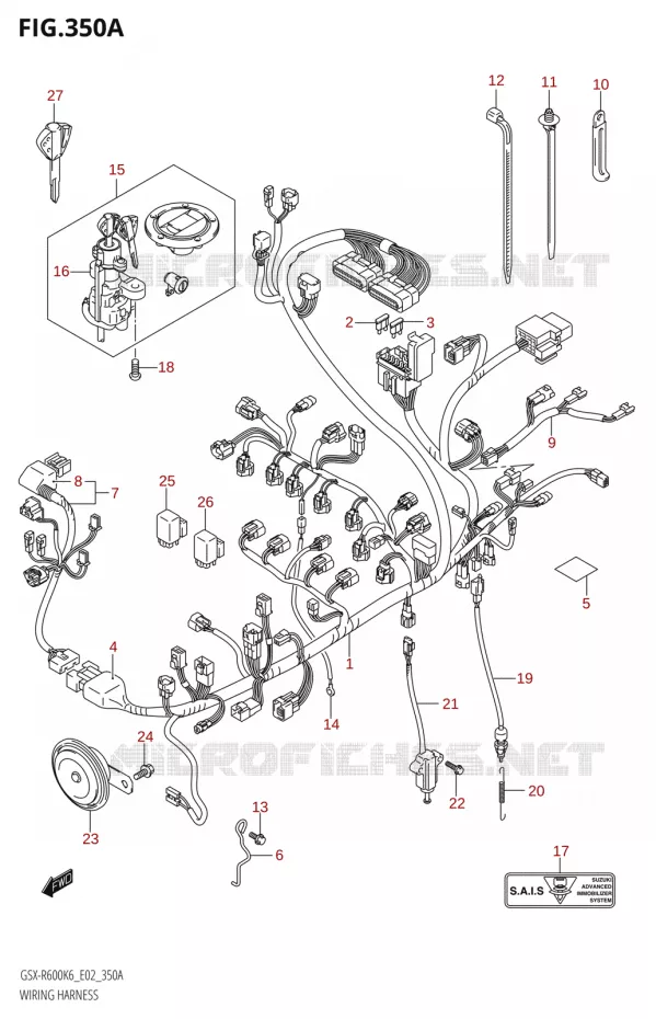 WIRING HARNESS Suzuki MOTO 600 GSX-R 2006  GSX-R600 K6 (E02,E19)